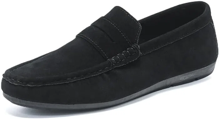 Лоферы мужские замшевые, Moe-Toe, Penny Loafers, черный SayfuR — фото 4