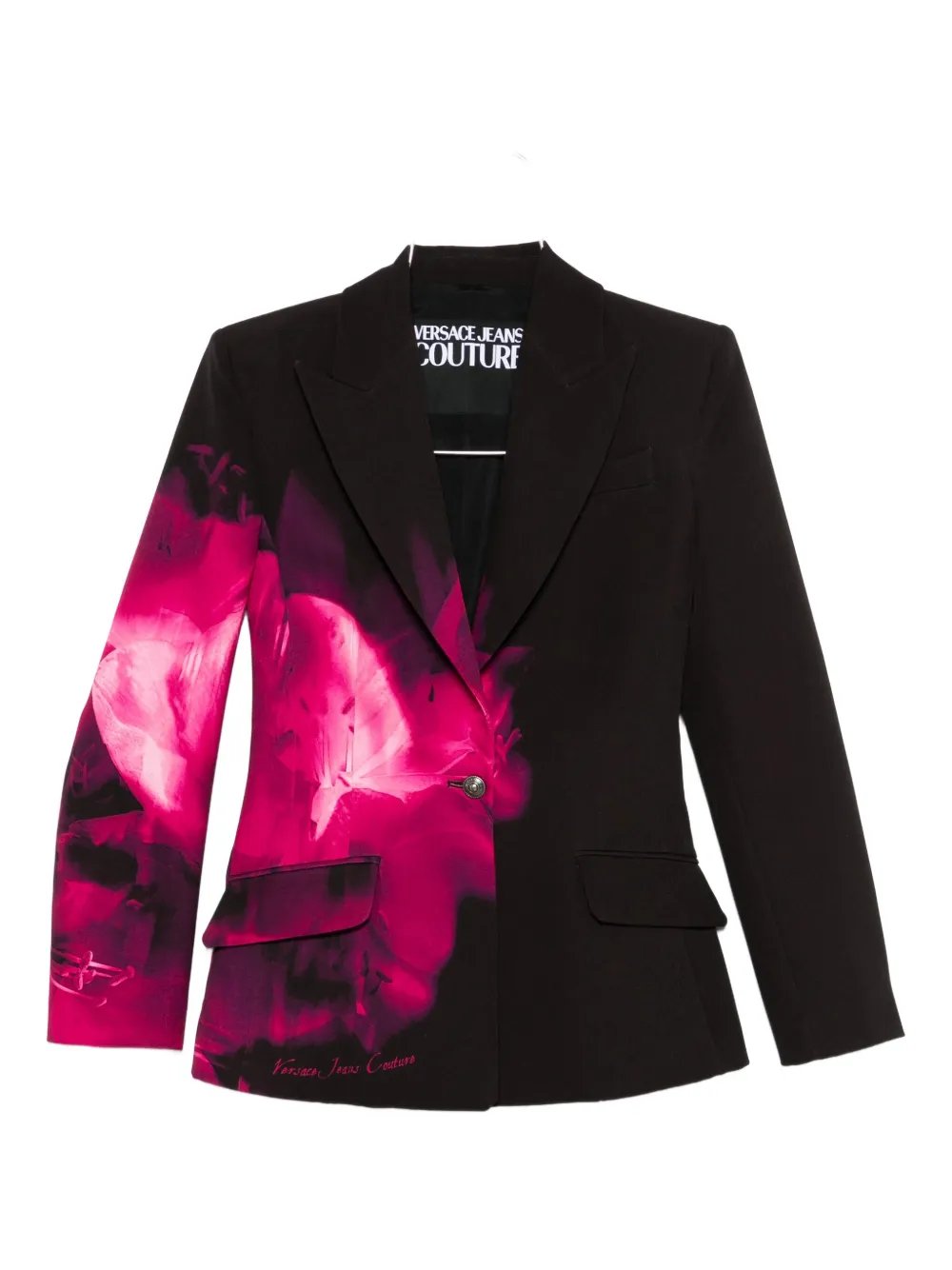 

Блейзер с цветочным принтом Versace Jeans Couture, черный