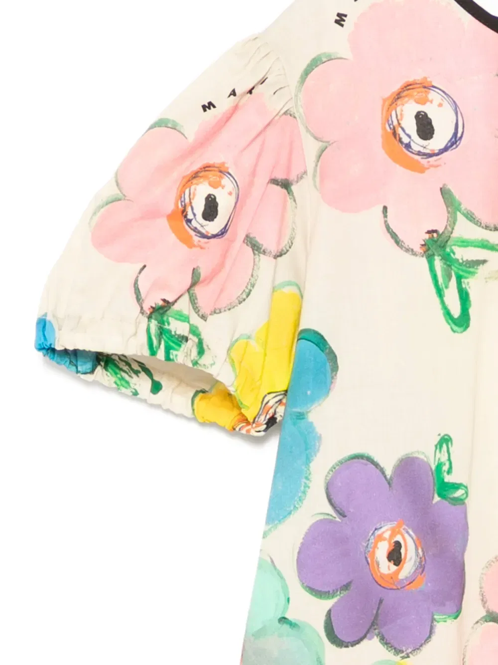 Платье с цветочным принтом Marni Kids, нейтральный — фото 3