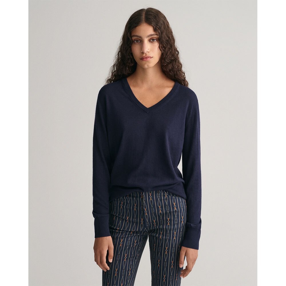 

Свитер Gant Fine V Neck, синий
