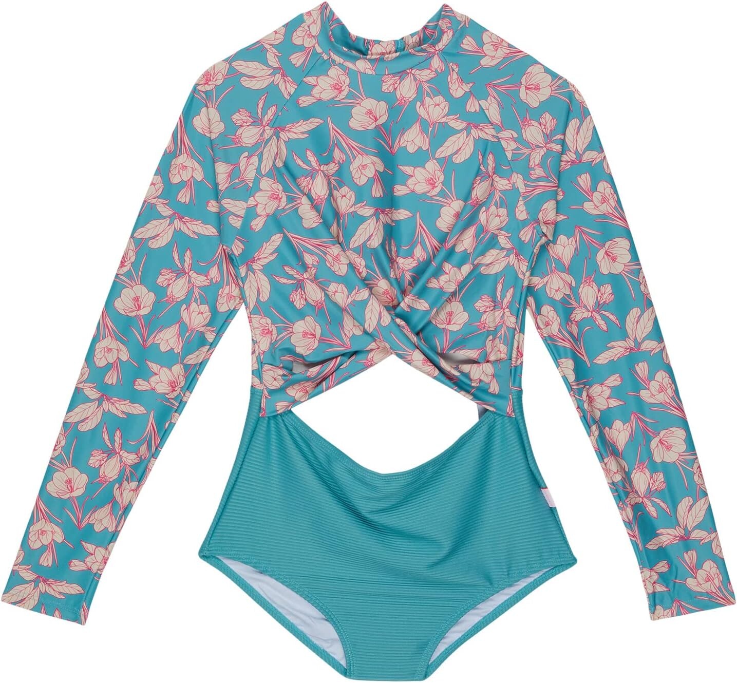 

Купальник Seafolly Kids Long Sleeve Cut Out One Piece, цвет Florence Ocean