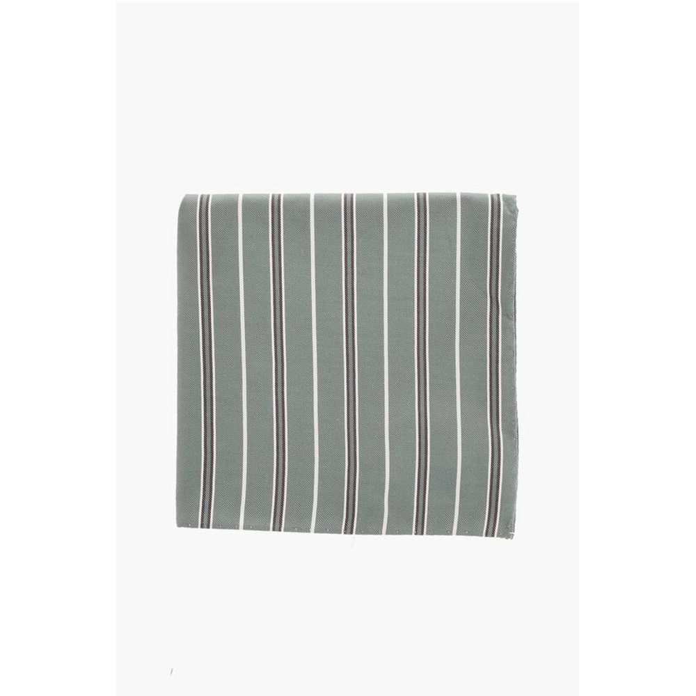 

КОЛЛЕКЦИЯ CC Карманный платок с узором «Баядерка» из хлопковой смеси Corneliani, зеленый