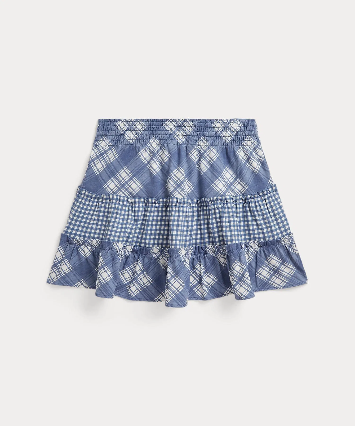 Детская юбка в клетку POLO RALPH LAUREN CHILDRENSWEAR с воланами синяя — фото 2