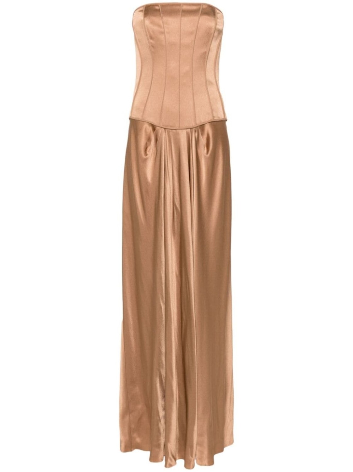 

Alberta Ferretti атласное макси платье, коричневый