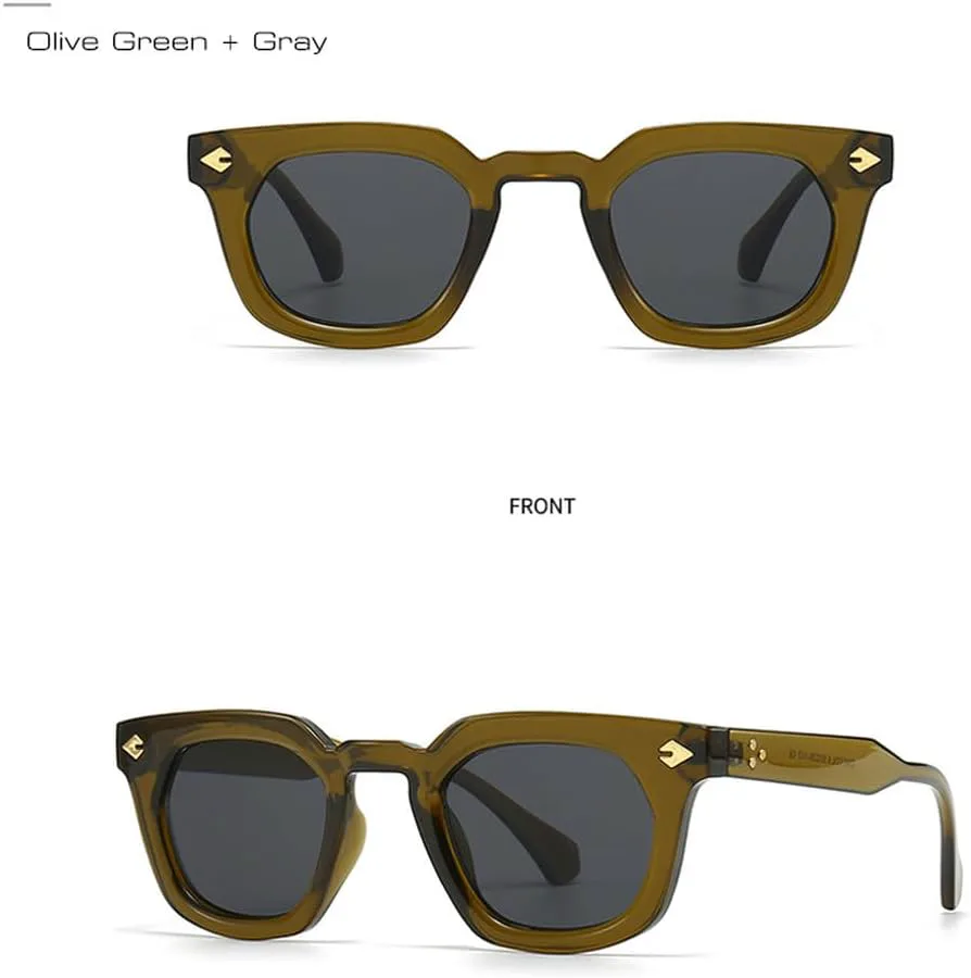 

Популярные модные солнцезащитные очки с заклепками для женщин, градиентные очки для мужчин, очки с защитой от УФ-излучения UV400 generic, Olive Green Gray