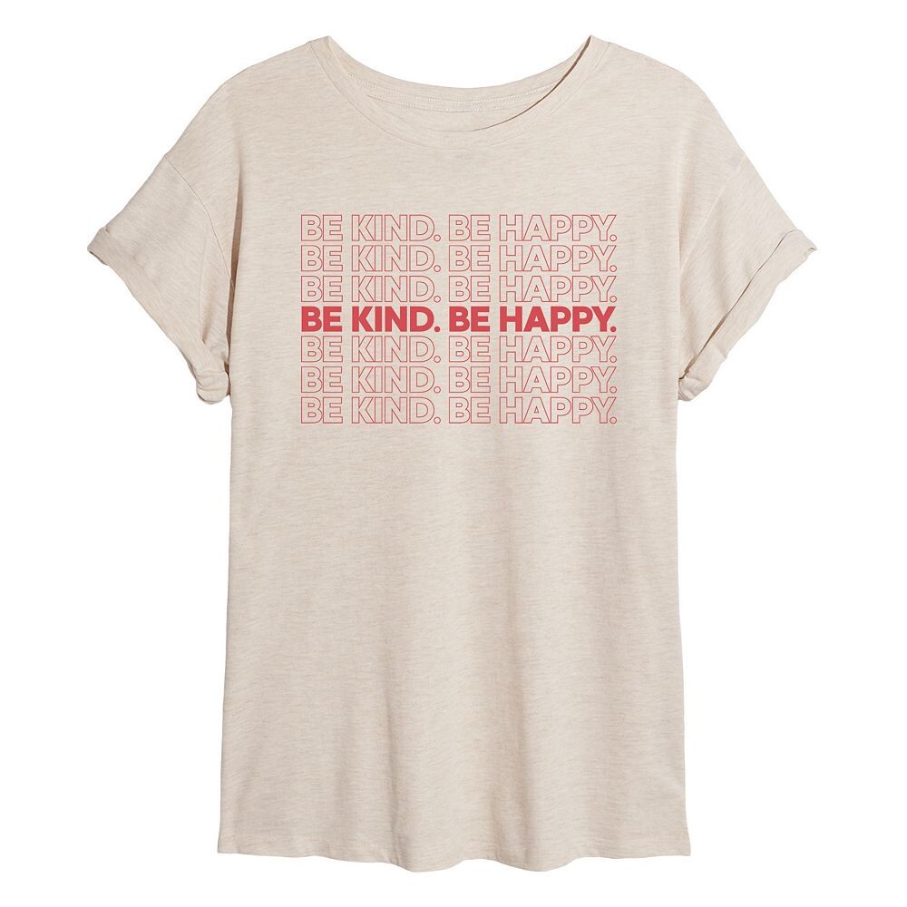 

Детская струящаяся футболка Be Kind Be Happy Licensed Character, бежевый