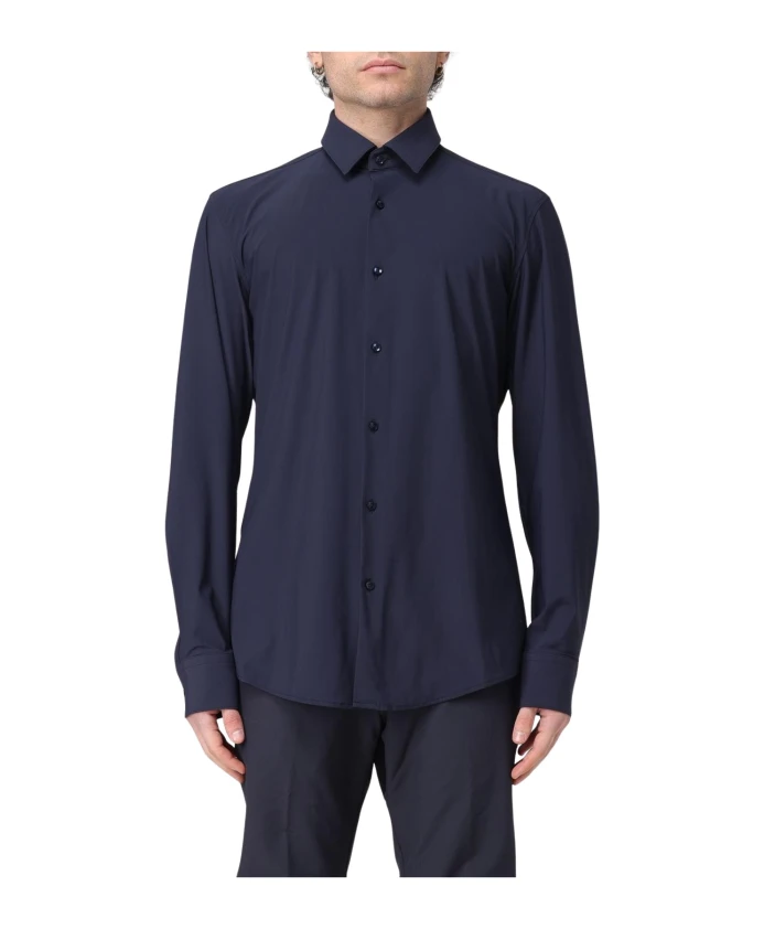 

Синяя рубашка с длинными рукавами Hugo, синий