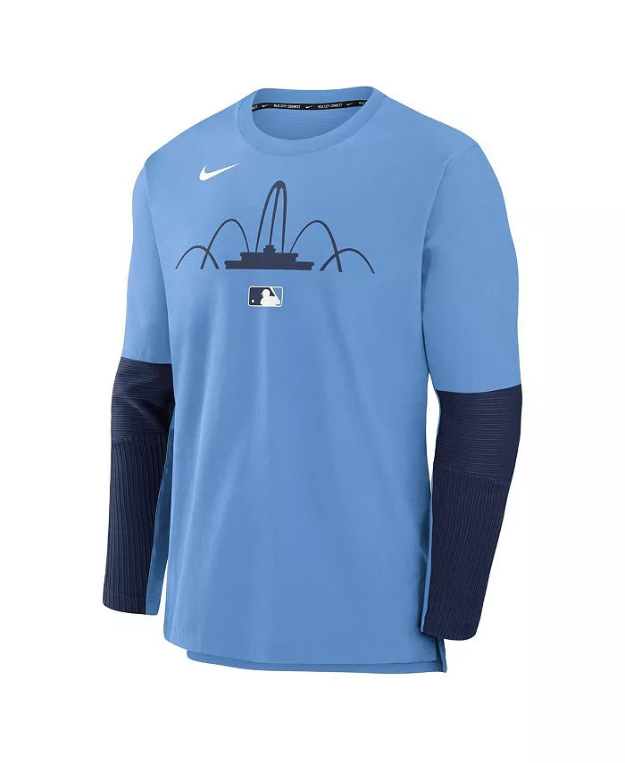 Мужская футболка с длинным рукавом Kansas City Royals Authentic Collection City Connect, трикотажная, облегченная, голубая Nike — фото 2