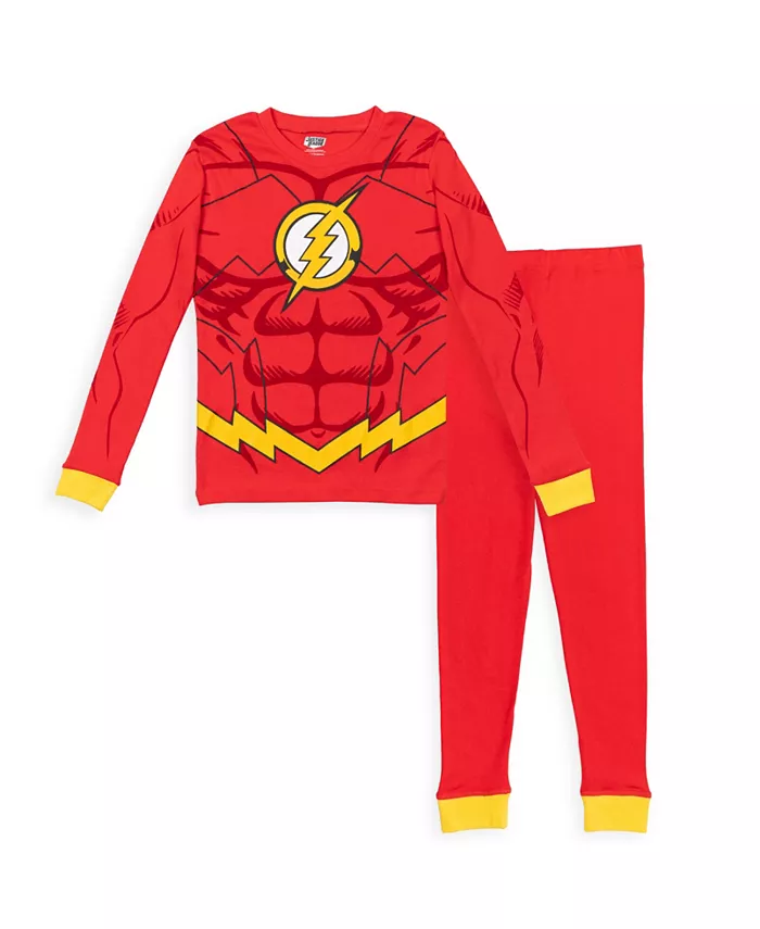 

Мальчиковый комплект пижамы с длинным рукавом и брюками DC Comics Justice League, красный