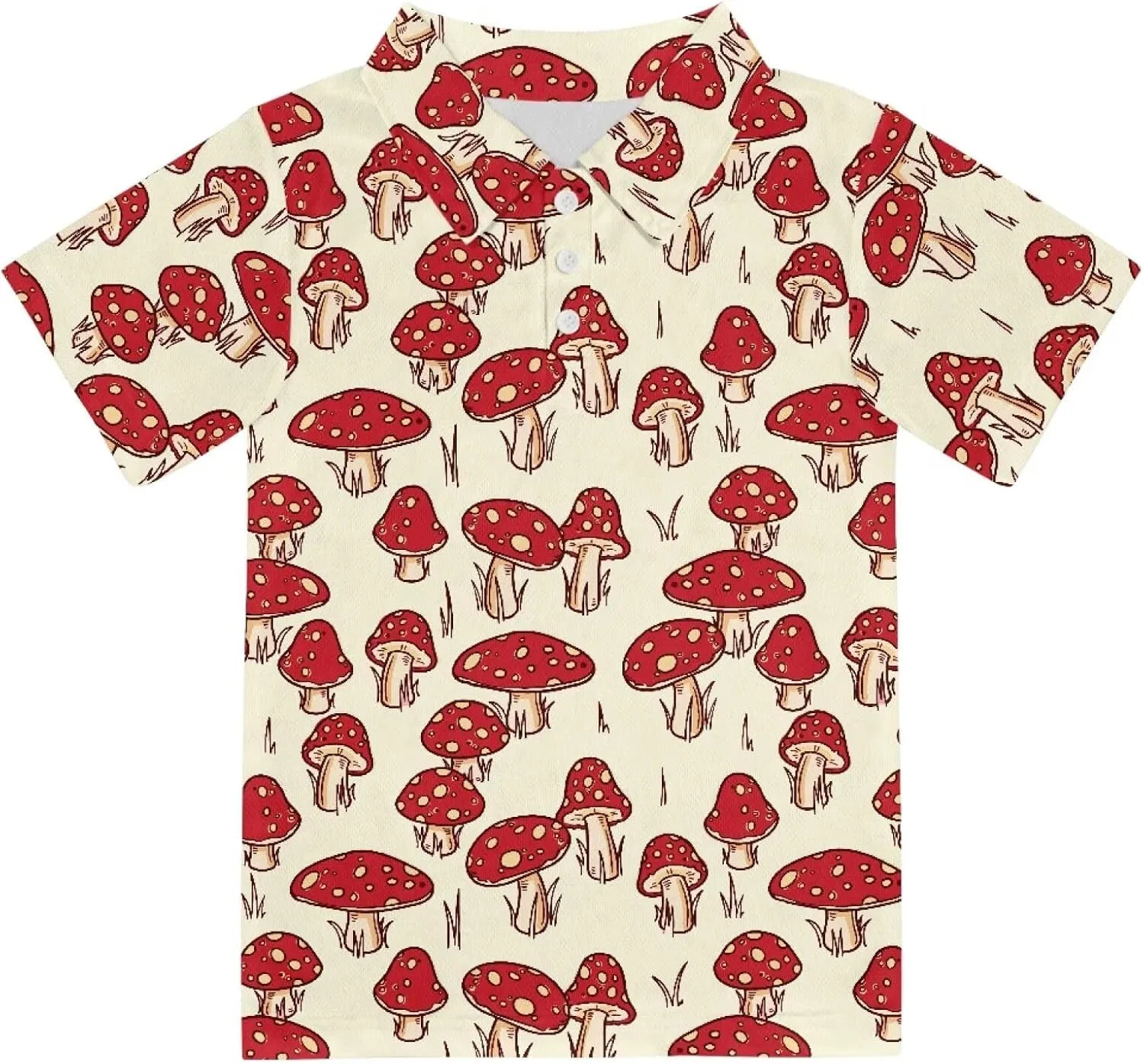 Детское поло для мальчиков и девочек, короткий рукав, Animepark, Red Mushroom