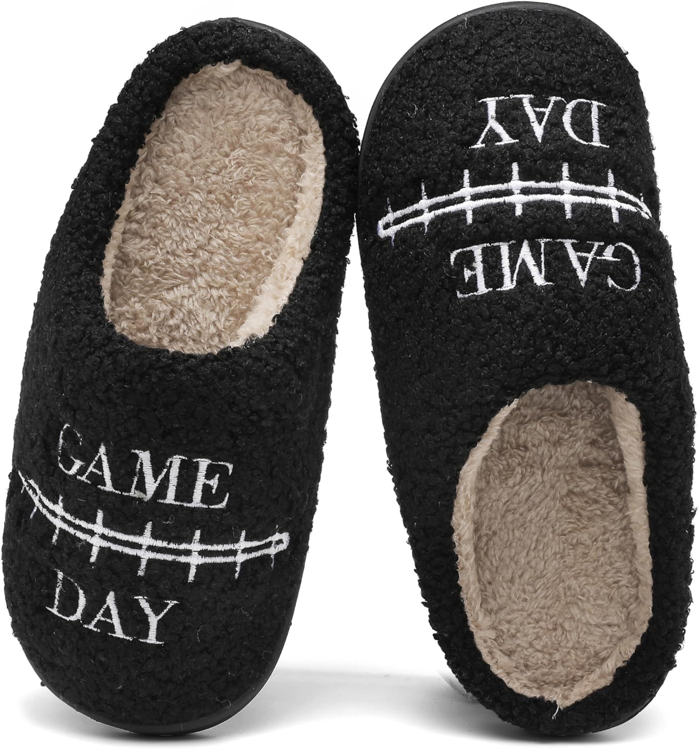 

Женские и мужские спортивные тапочки INMINPIN с мягким плюшем, уютные домашние тапочки для спальни, для дома и улицы с противоскользящей подошвой для любителей спорта, черный