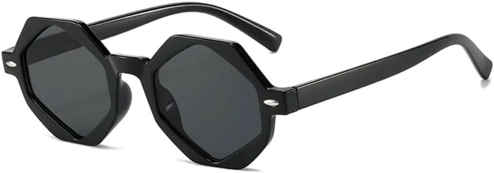 

Ретро-солнцезащитные очки Polygon Jelly Tea для женщин, модные градиентные очки, защита от УФ-излучения UV400 для мужчин, с заклепками UUPTTPL, Black Gray