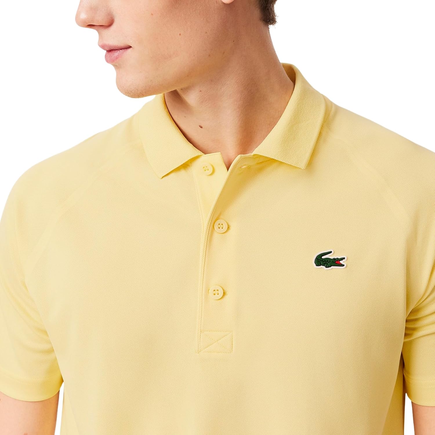Поло мужское Lacoste с коротким рукавом Regular Fit, желтый — фото 2