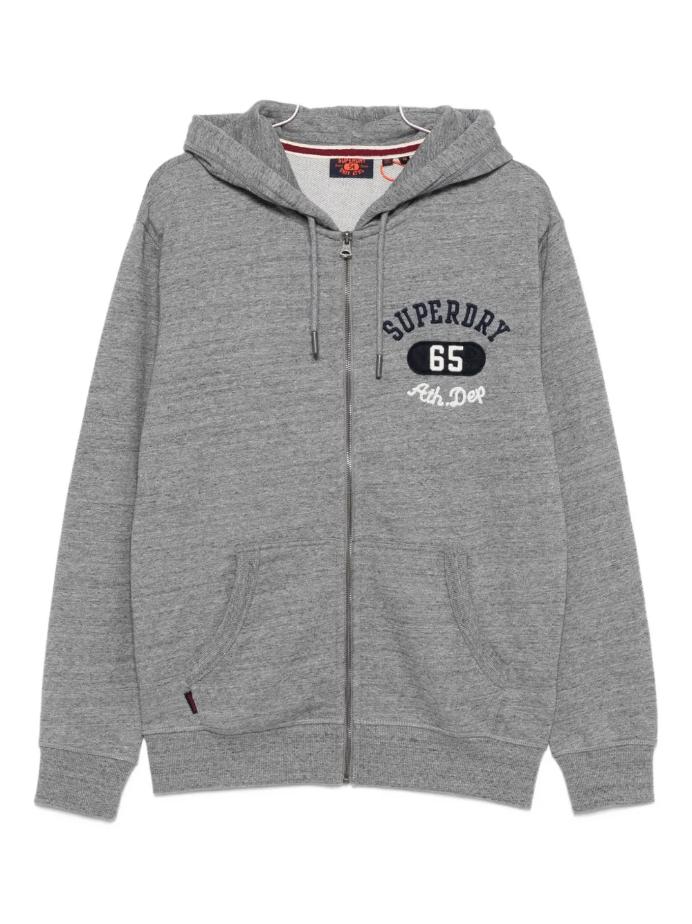 

Худи на молнии с вышитым логотипом Superdry, серый