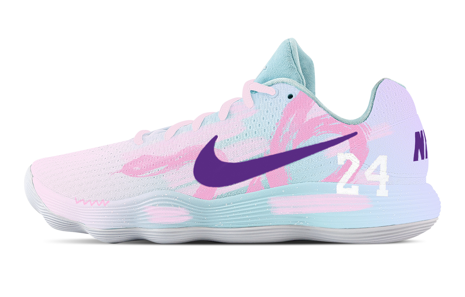 

Nike Hyperdunk 2017 размер 24 розовый snake амортизация поддержка покрытие low top баскетбольные кроссовки men's