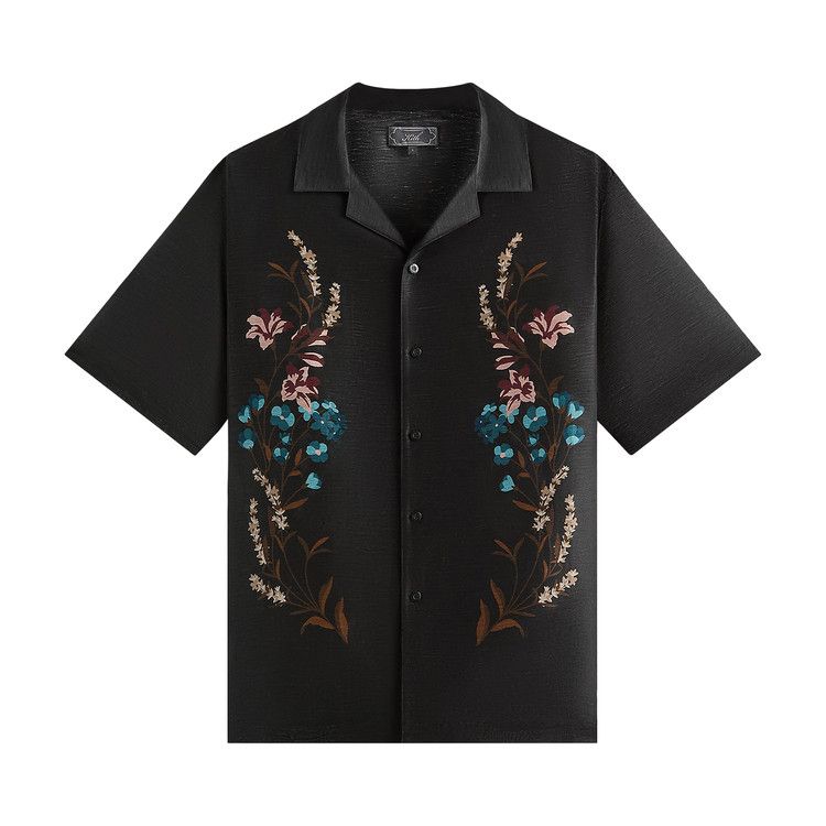 

Рубашка Kith Linen Thompson Camp Collar Shirt, Black