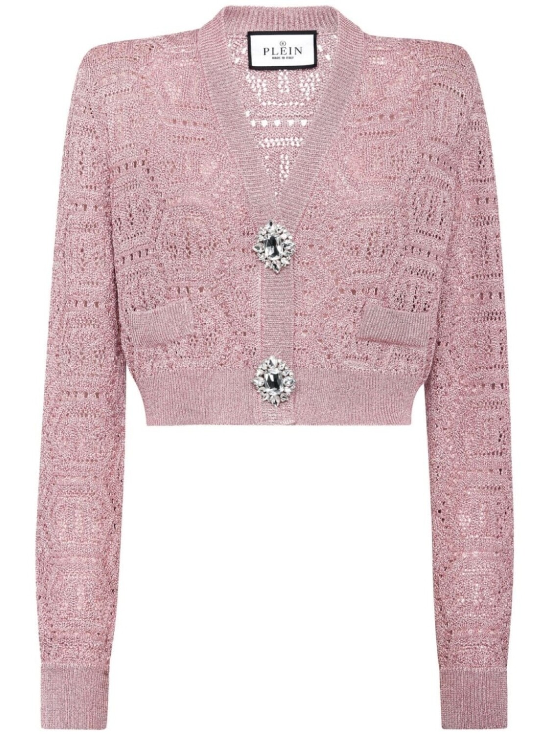 

Philipp Plein укороченный кардиган с монограммой, розовый