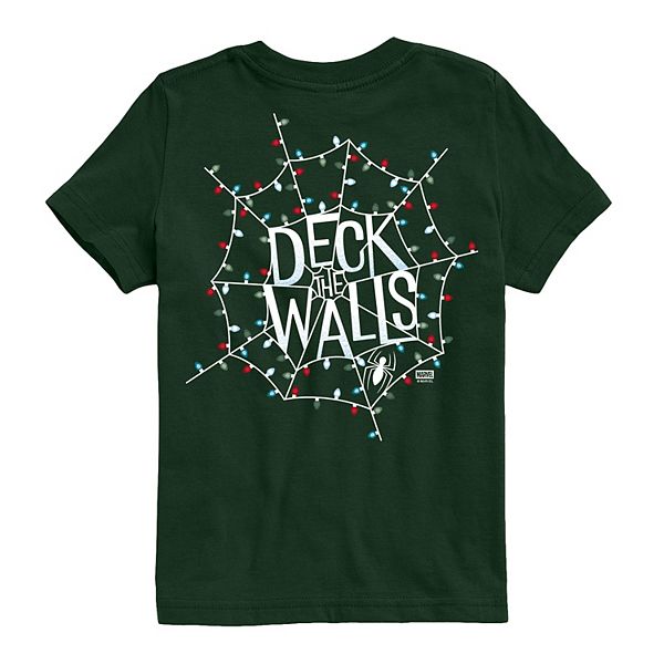 

Футболка с принтом Spider-Man Deck the Walls для мальчиков 8-20 Marvel, Green