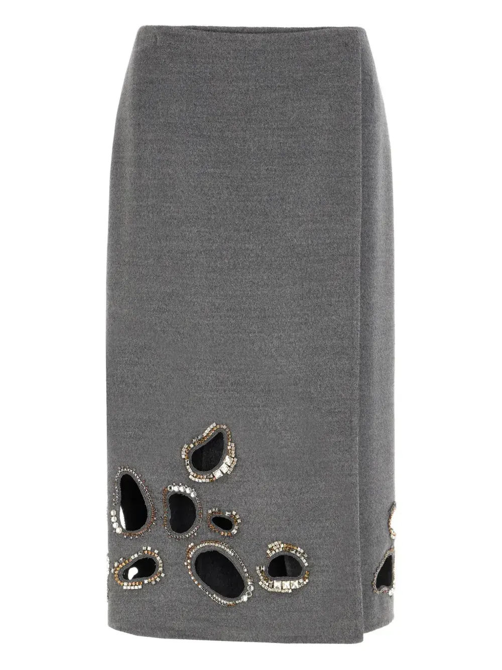 

Юбка с вырезом, украшенная кристаллами Fabiana Filippi, серый