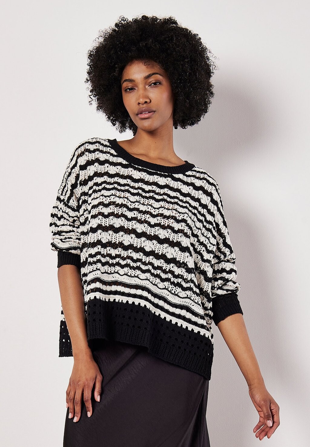 

Джемпер POINTELLE STRIPE Apricot, черный