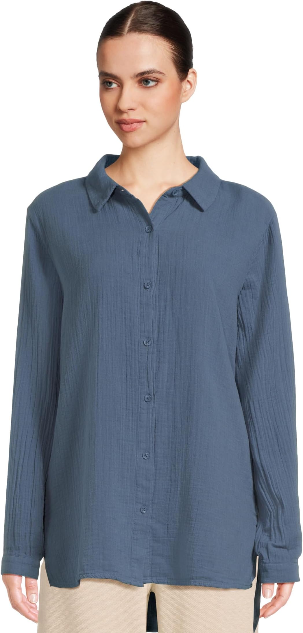 

Лонгслив Mod-o-doc Long Sleeve Button Up Tunic, цвет Pacific Blue