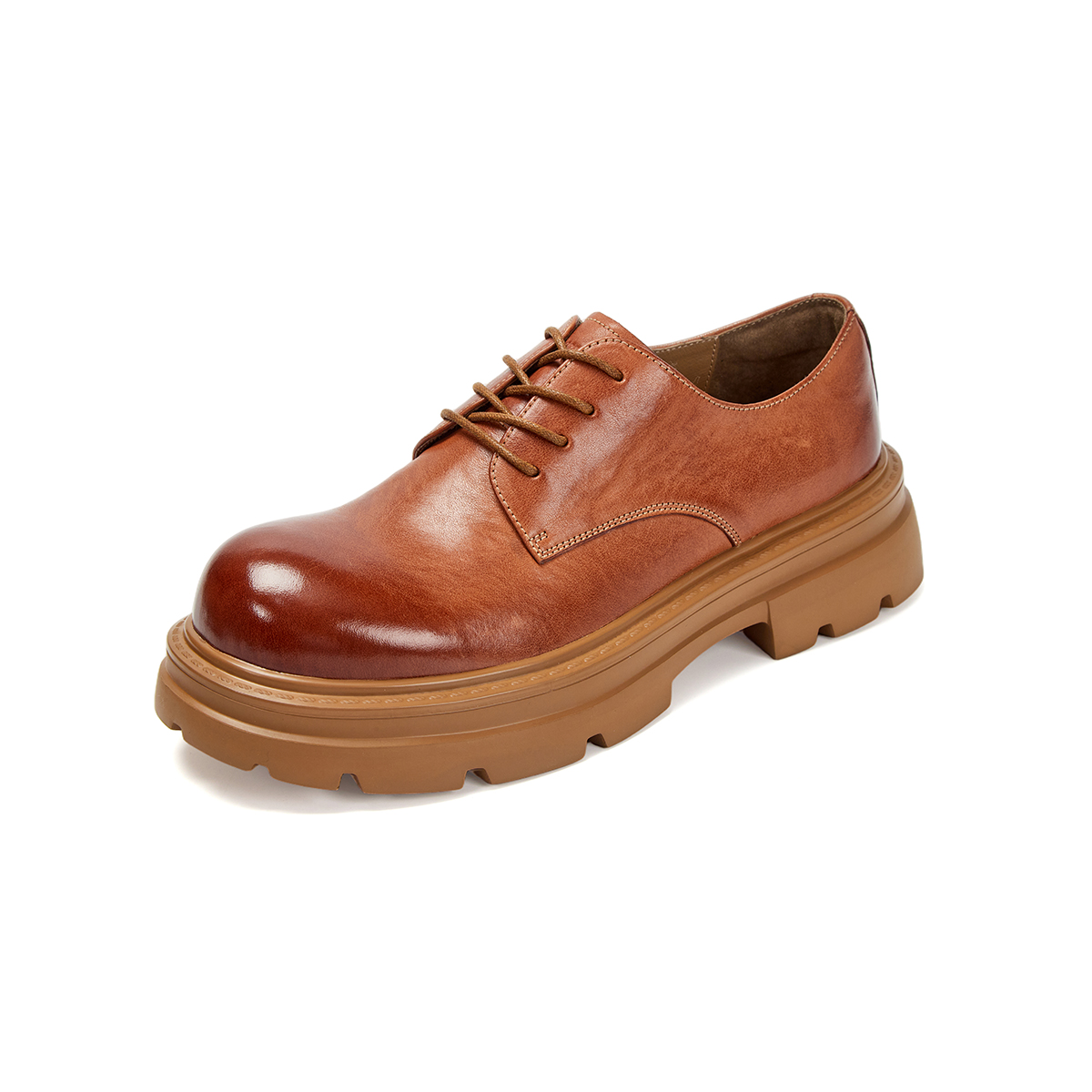 AQUASCUTUM Повседневные кожаные туфли мужские светло-коричневые, цвет Light Brown — фото 4