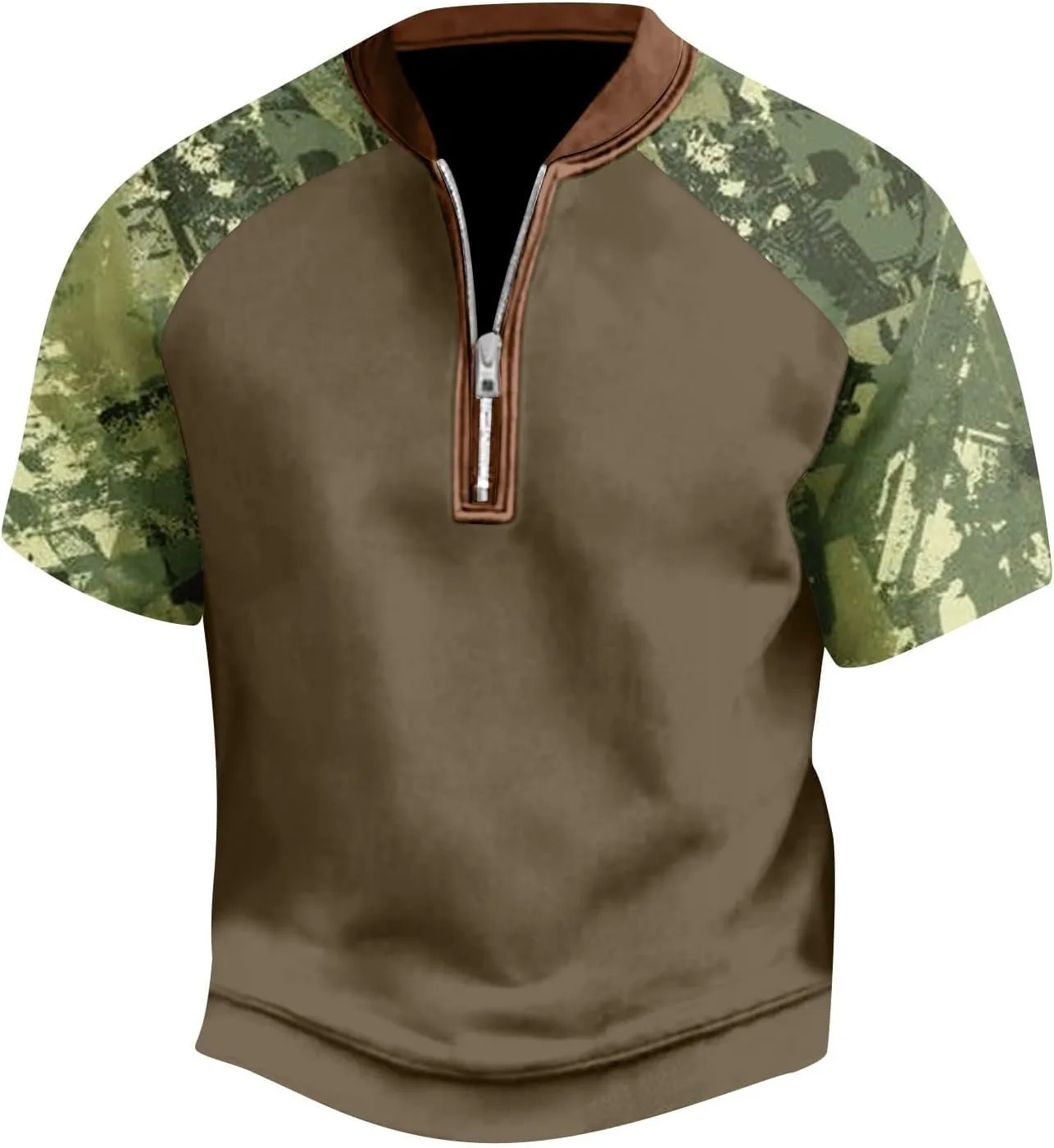 Футболка Camo с воротником стойкой и короткими рукавами