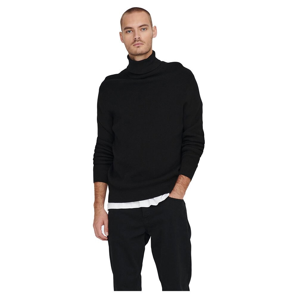 

Свитер Only & Sons Phil Roll Neck, черный