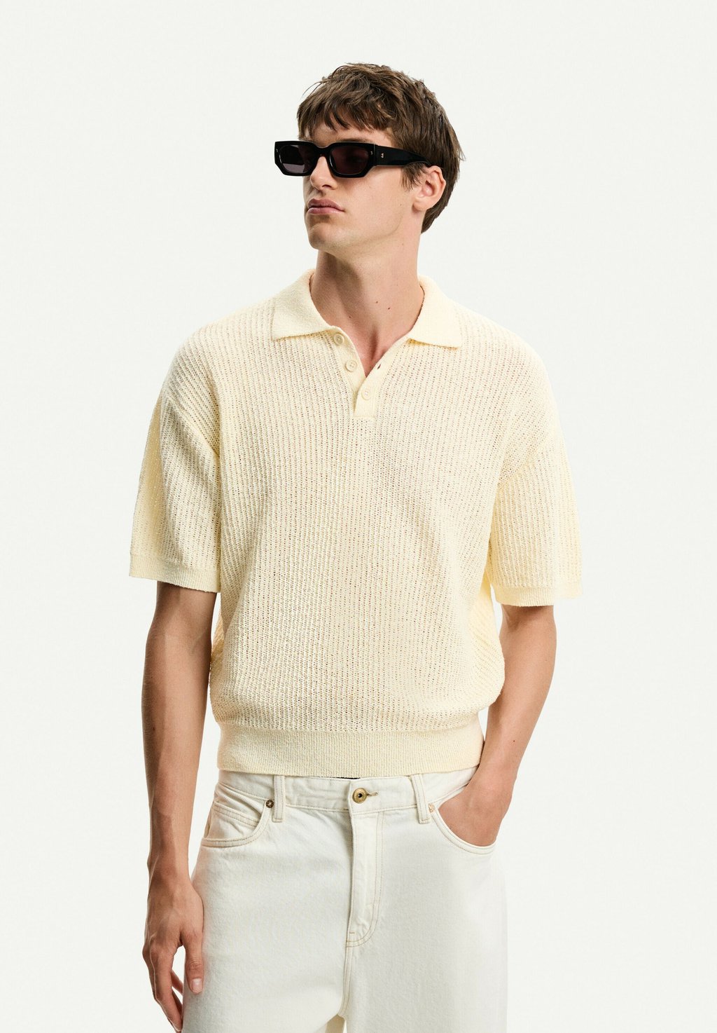 

Рубашка поло RUSTIC Bershka, бежевый