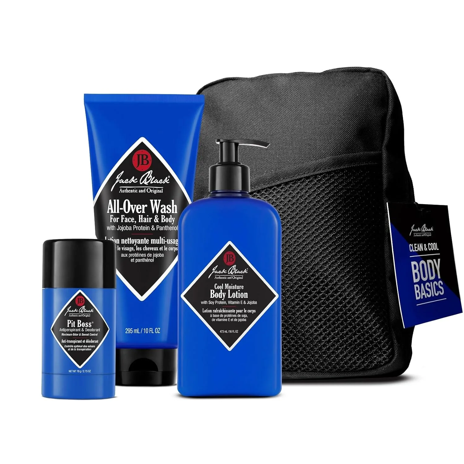 Набор для ухода за телом Jack Black Body Collection для мужчин - гель для душа, дезодорант Pit Boss, лосьон для тела, набор для ухода за собой. 48.20 г (1 шт.), black