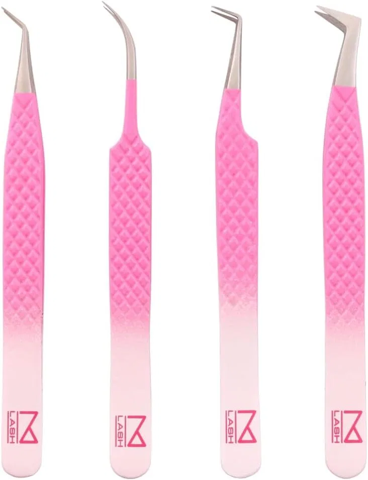Набор пинцетов для ресниц M LASH Diamond Grip 4 шт Ombre M Beauty Studio