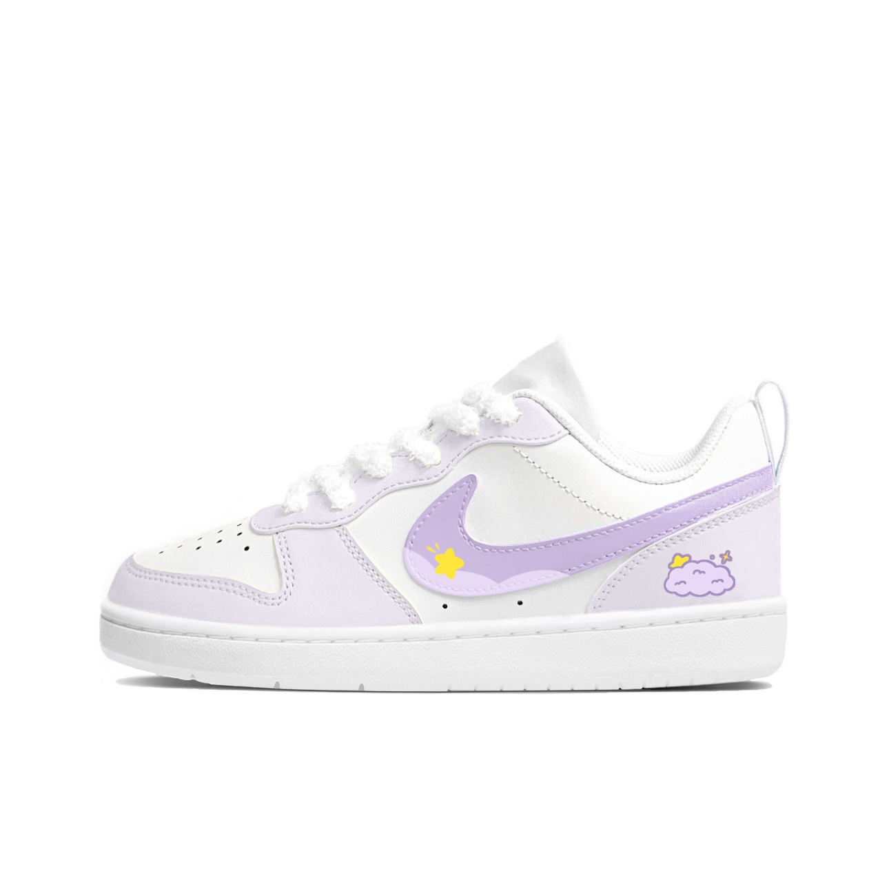 

Детские скейтерские кроссовки Court Borough для младших школьников Nike, белый/фиолетовый