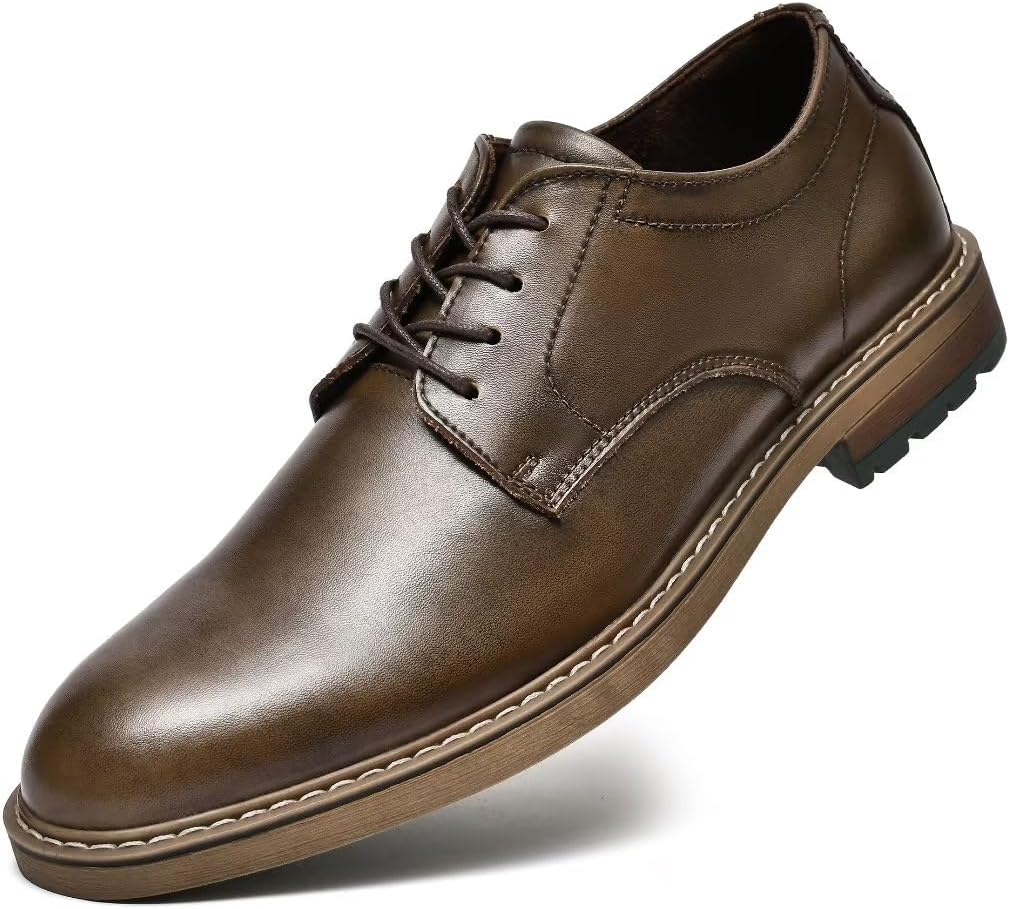 

Мужские классические туфли, кожаные оксфорды с закрытой шнуровкой и простым носком Arkbird, хаки