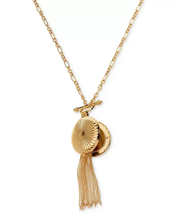 

Ожерелье с подвеской в виде медальона и цепочной бахромы золотистого оттенка, 36 дюймов + удлинитель 3 дюйма, эксклюзивно в Macy's On 34Th, gold