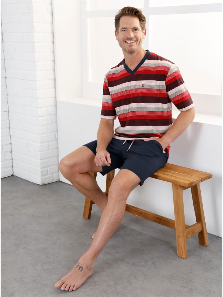 

Hajo Короткие шорты в темно-синюю и красную полоску