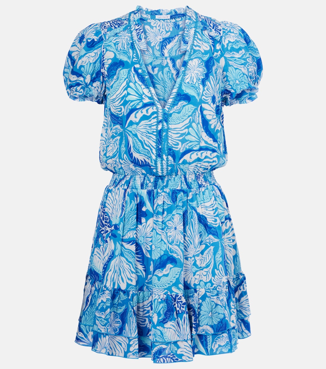 

Биби цветочное мини-платье Poupette St Barth, Blue Tiger Lily