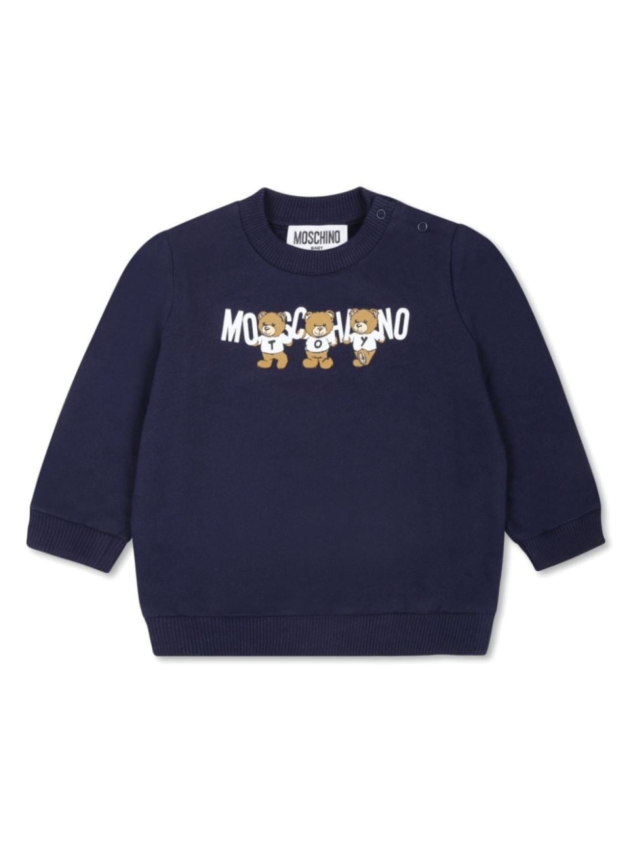 

Moschino Kids хлопковая толстовка с принтом «Тедди», синий