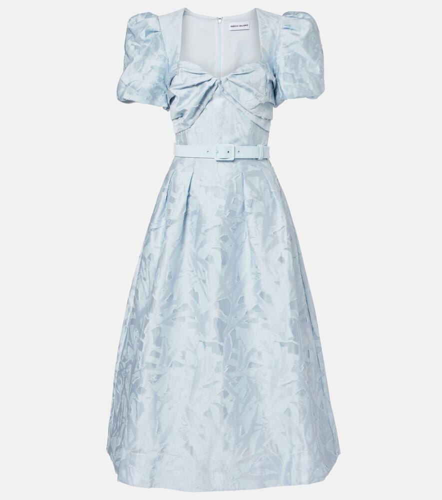 

Платье миди из хлопкового жаккарда Anneli Rebecca Vallance, Soft Blue