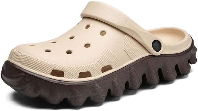 

Унисекс сандалии для сада, женские и мужские, с толстой подошвой, из легкого материала EVA, противоскользящие, износостойкие, модные пляжные сандалии, для использования дома и на улице Vtiao, коричневый