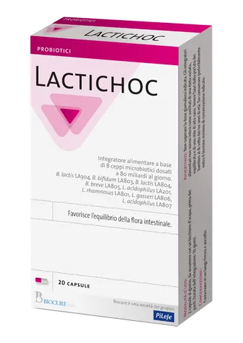 

Lactichoc Добавка для кишечной бактериальной флоры, 20 капсул Biocure