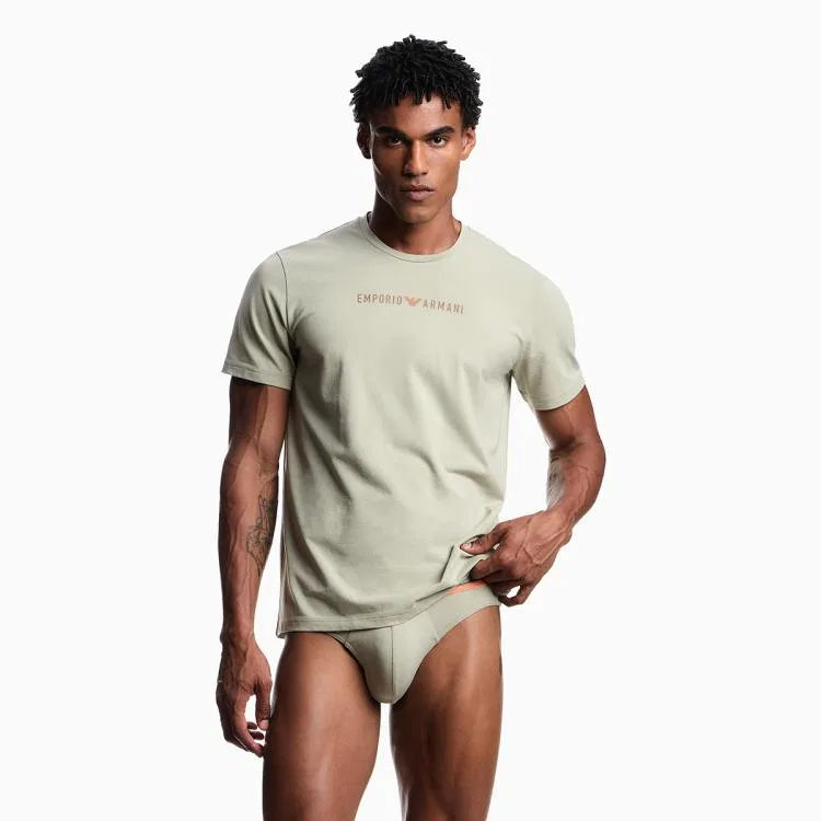 Футболка унисекс light green, круглая горловина, прямой крой EMPORIO ARMANI — фото 3