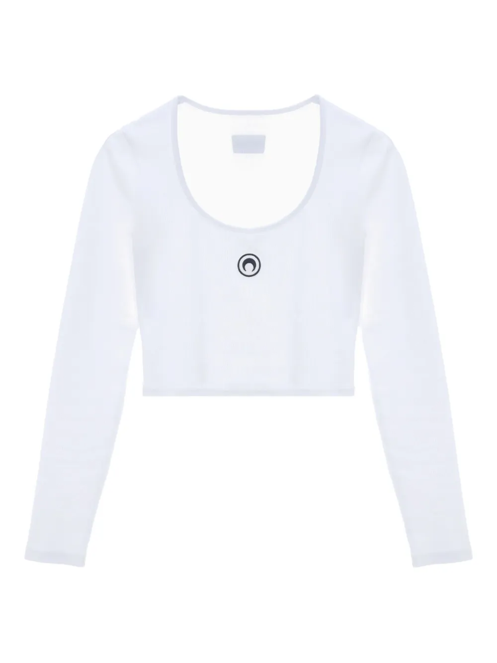 

Топ с вышитым логотипом и круглым вырезом Marine Serre, белый