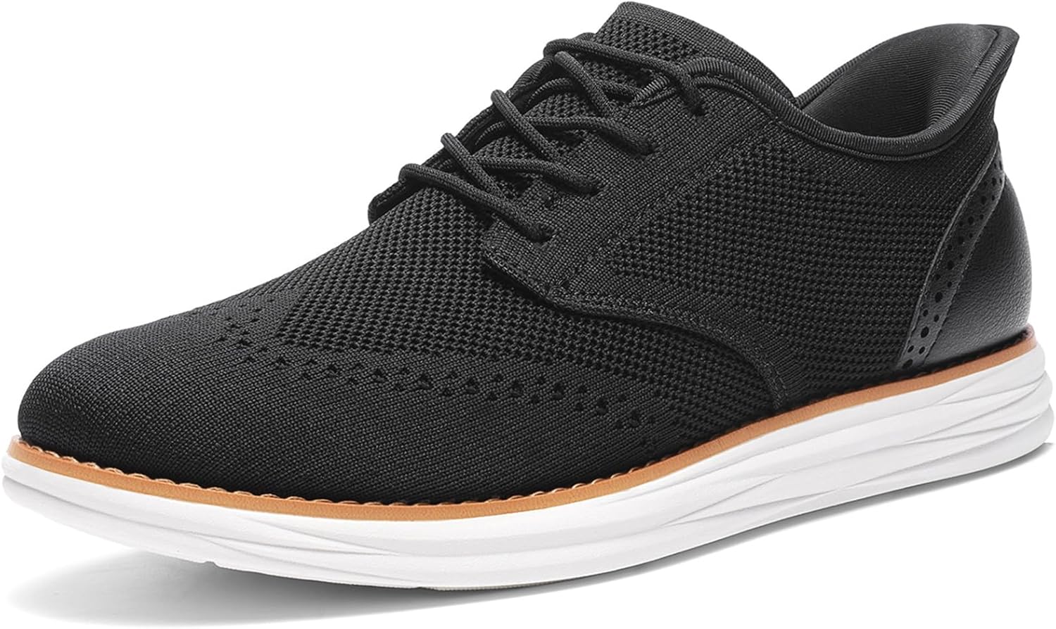 

Кроссовки Bruno Marc для мужчин KnitFlex Craft Mesh Oxfords, повседневные, с шнуровкой, легкие для ходьбы, черный