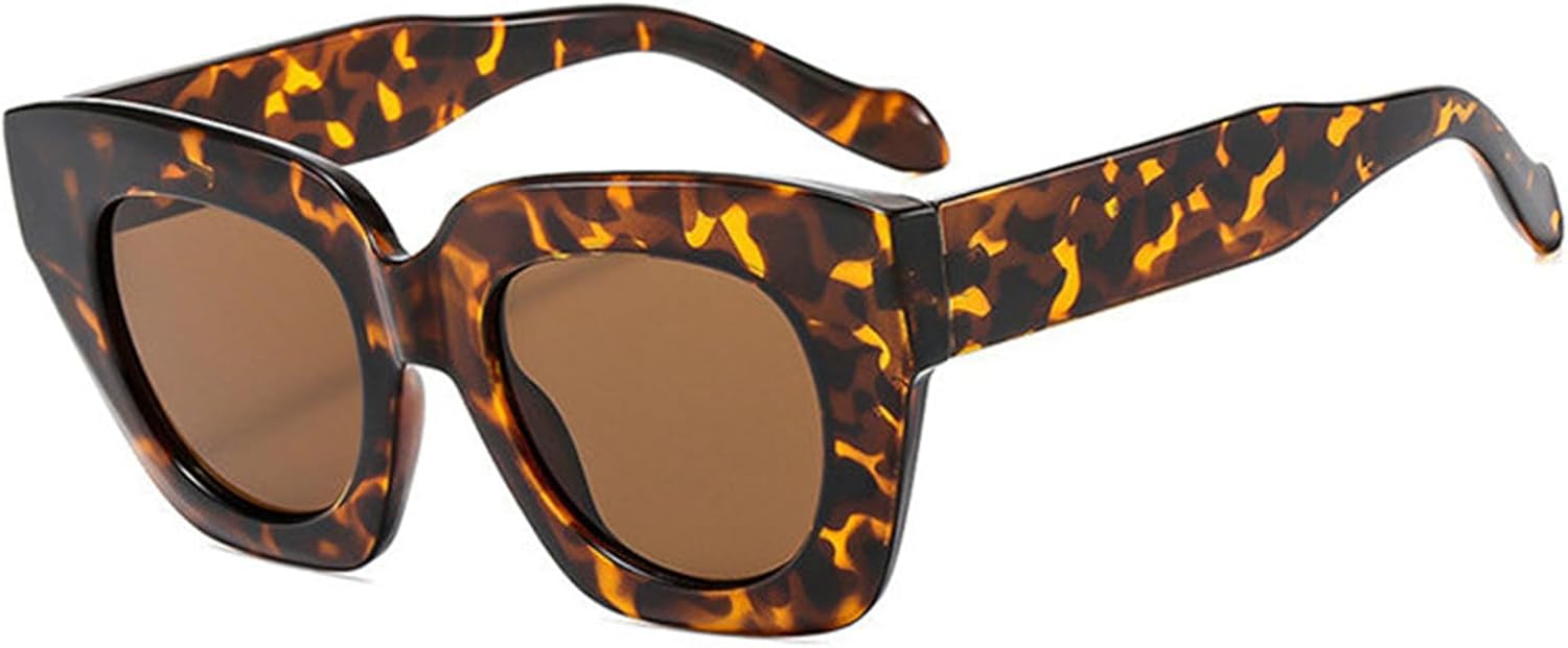 

Модные ретро-солнцезащитные очки «кошачий глаз» большого размера для женщин, стильные винтажные, с широкими дужками, квадратной формы, в стиле 90-х, большие очки с защитой от УФ-излучения UV400 helena, C6