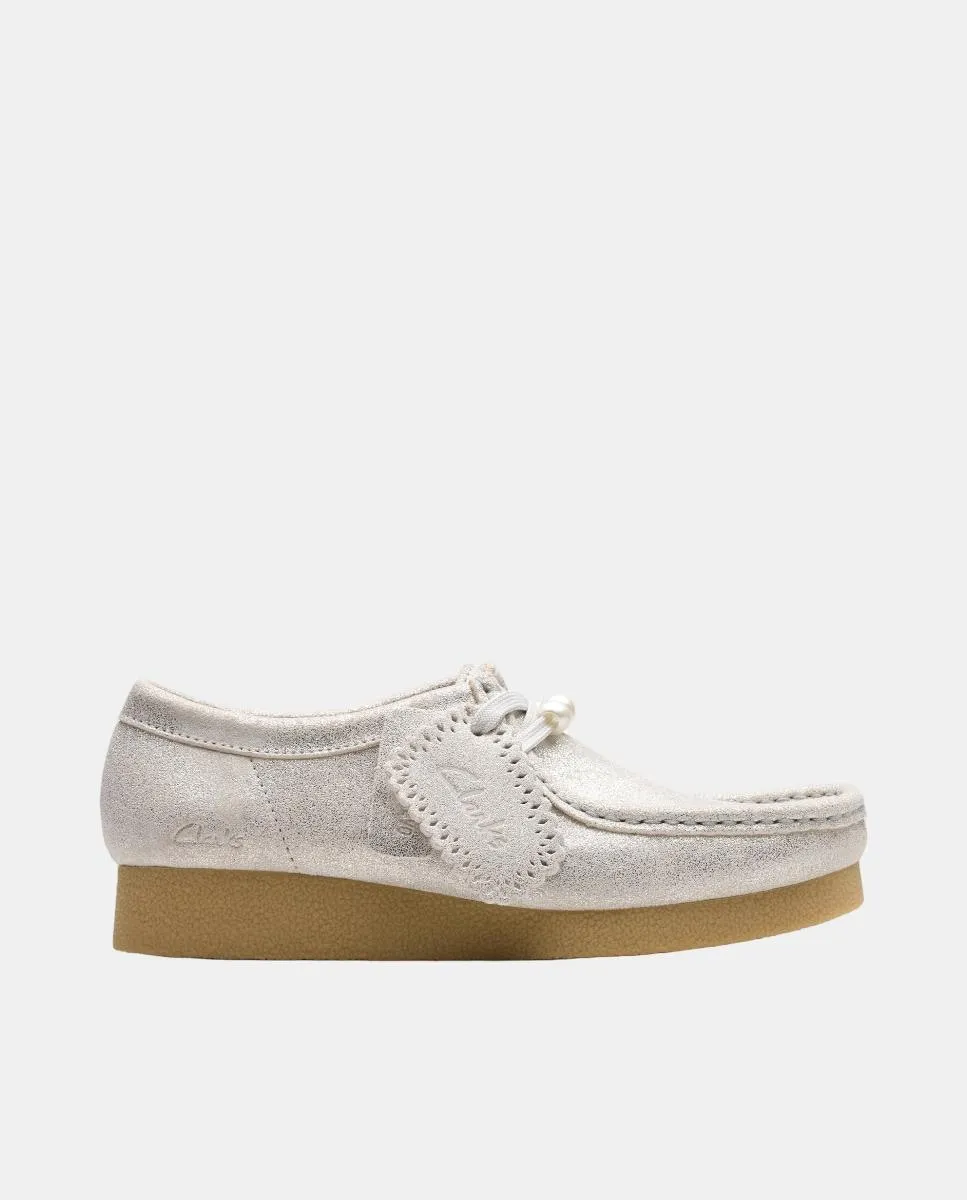 Ботинки WallabeeEVOSh из кожи с резиновой подошвой Clarks, серебряный