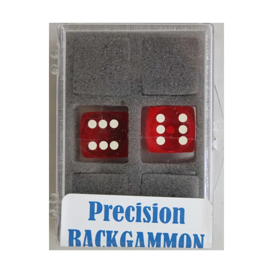 

14 мм темно-красные прозрачные прецизионные кубики d6 (2), Dice - Backgammon