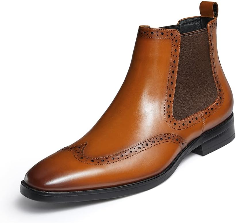 

Мужские ботинки челси FRASOICUS, классические ботинки из натуральной кожи, коричневый