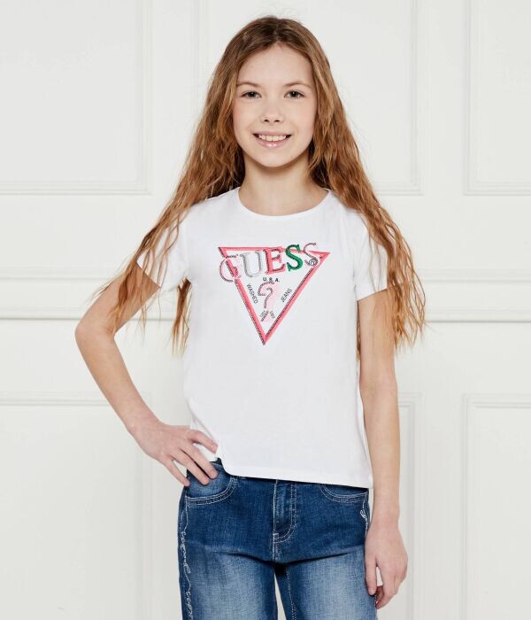 

Футболка детская Guess Regular Fit с логотипом, белый