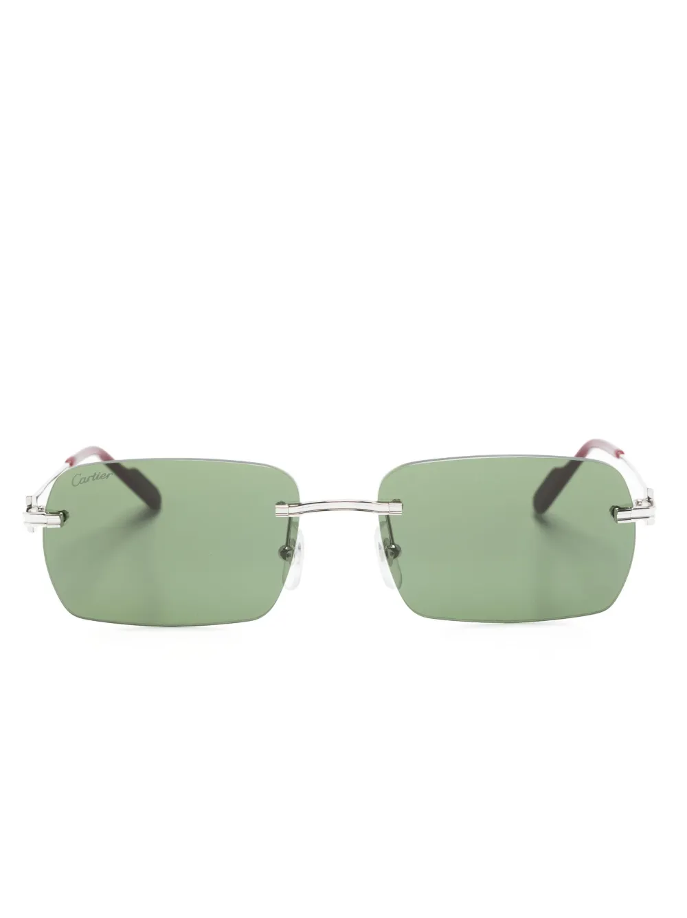 

Солнцезащитные очки в прямоугольной оправе Cartier Eyewear, серебяный