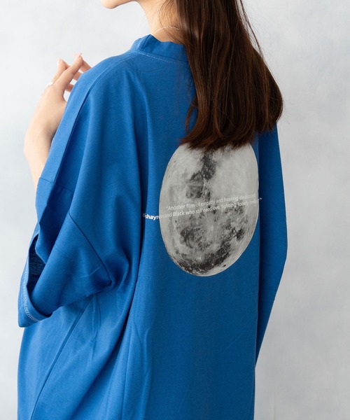 

Футболка оверсайз с принтом «Полнолуние» NinaetLina, синий